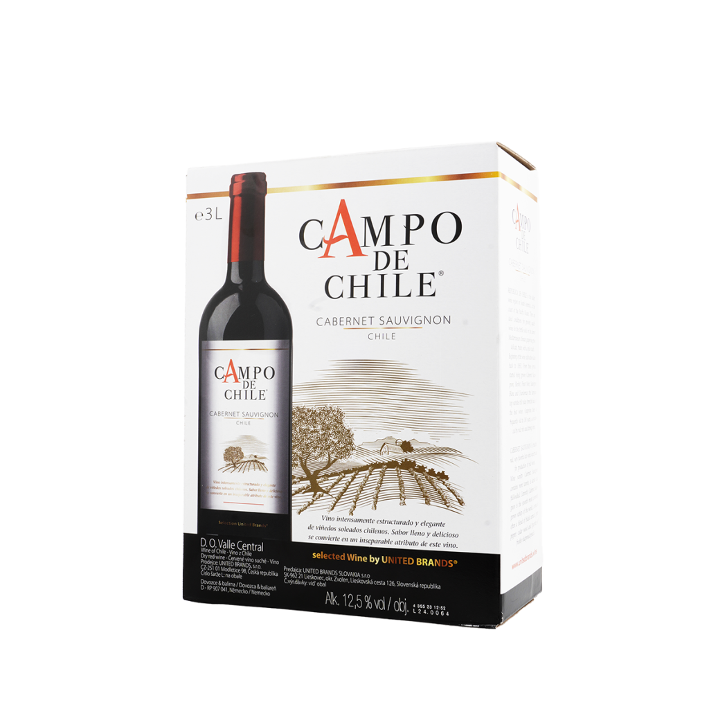 Bag in Box, Cabernet Sauvignon, suché, Campo De Chile, 3l